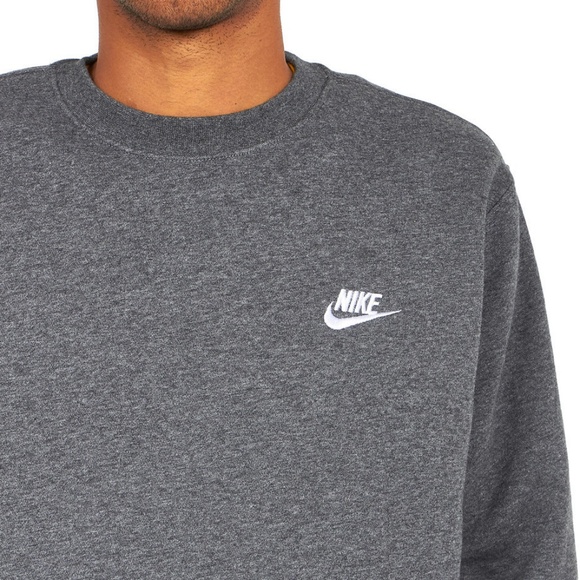 Nike Sportswear Club Fleece Crewneck Sweatshirt Grey Gray Size Large - Picture 4 of 5